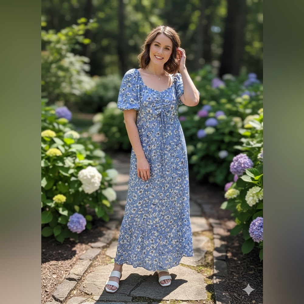 Floral Blue Dress | Sweet Lovely By Jen Medium